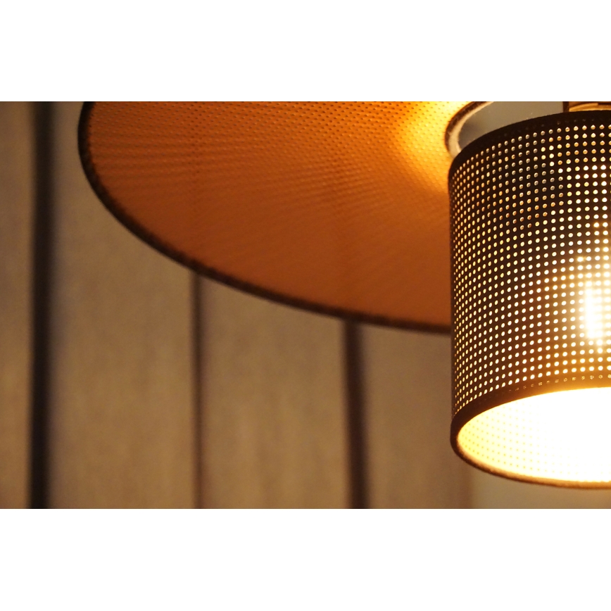Duolla - Hanglamp aan een koord TOKYO SHINY 1xE27/15W/230V diameter 50 cm zwart/koper