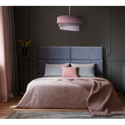 Duolla - Hanglamp aan een koord TRIO 1xE27/15W/230V diameter 45 cm roze/grijs/wit