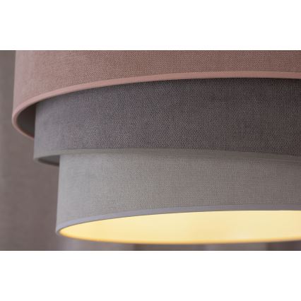 Duolla - Hanglamp aan een koord TRIO 1xE27/15W/230V diameter 45 cm roze/grijs/wit