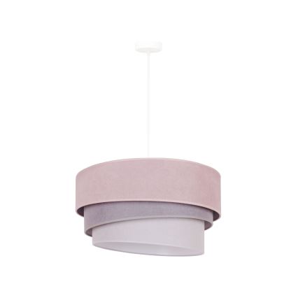 Duolla - Hanglamp aan een koord TRIO 1xE27/15W/230V diameter 45 cm roze/grijs/wit