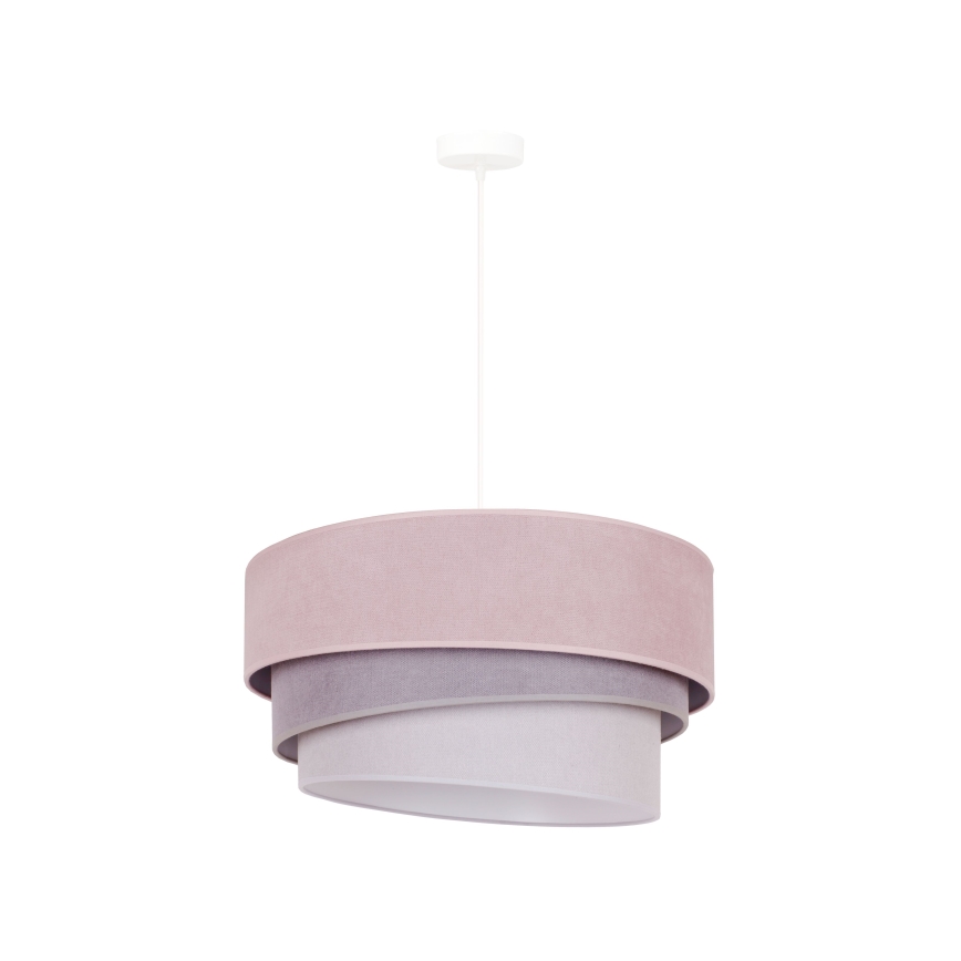 Duolla - Hanglamp aan een koord TRIO 1xE27/15W/230V diameter 45 cm roze/grijs/wit