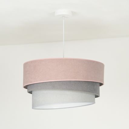 Duolla - Hanglamp aan een koord TRIO 1xE27/15W/230V diameter 45 cm roze/grijs/wit