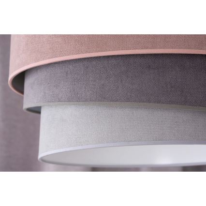 Duolla - Hanglamp aan een koord TRIO 1xE27/15W/230V diameter 45 cm roze/grijs/wit