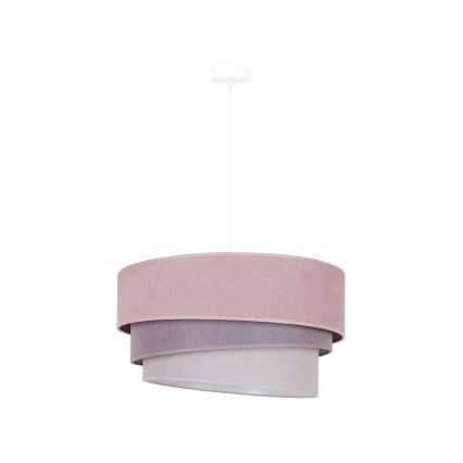 Duolla - Hanglamp aan een koord TRIO 1xE27/15W/230V diameter 45 cm roze/grijs/wit