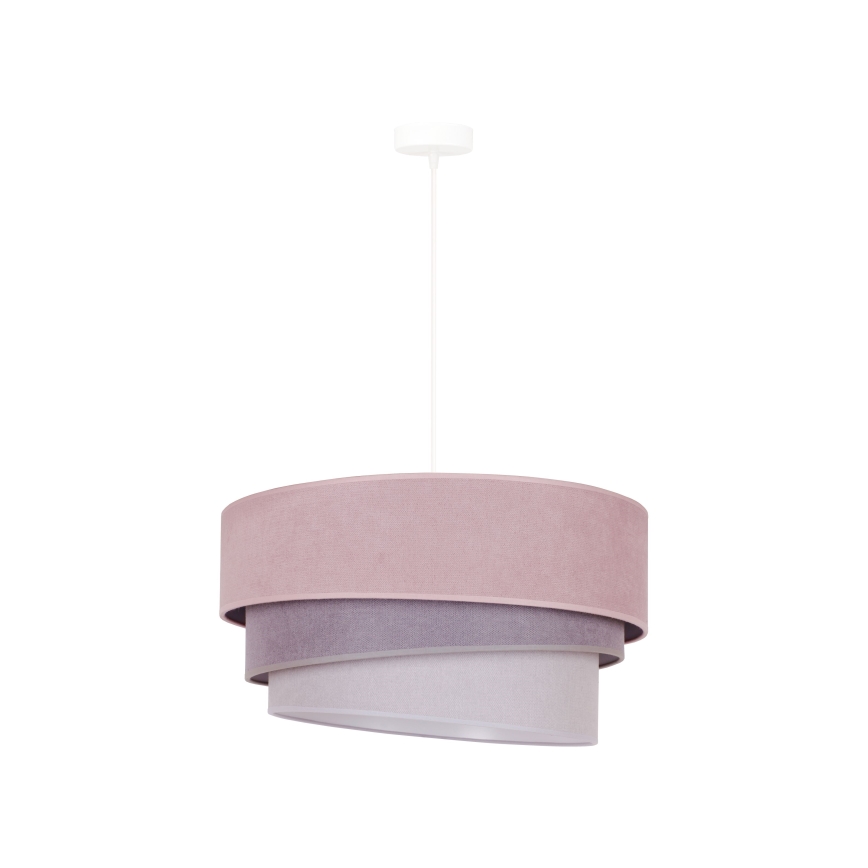 Duolla - Hanglamp aan een koord TRIO 1xE27/15W/230V diameter 45 cm roze/grijs/wit