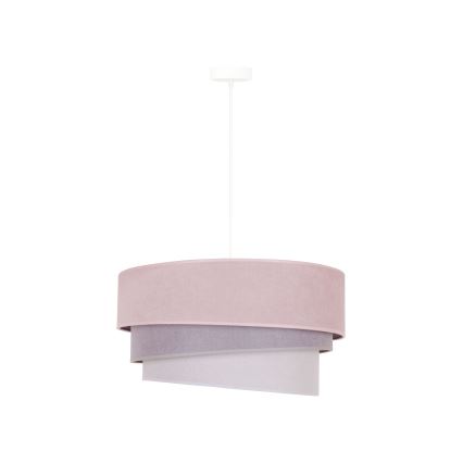Duolla - Hanglamp aan een koord TRIO 1xE27/15W/230V diameter 45 cm roze/grijs/wit