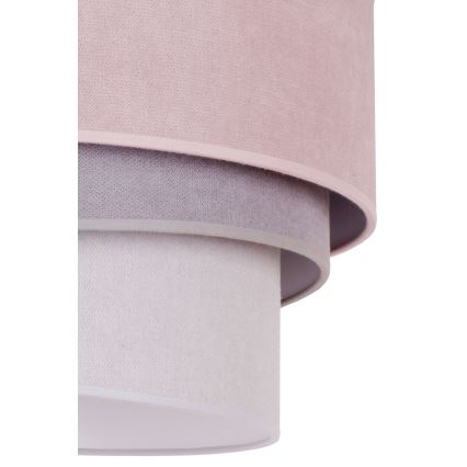 Duolla - Hanglamp aan een koord TRIO 1xE27/15W/230V diameter 45 cm roze/grijs/wit