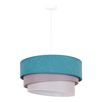 Duolla - Hanglamp aan een koord TRIO 1xE27/15W/230V diameter 45 cm turquoise/grijs/wit