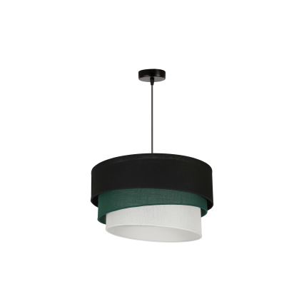 Duolla - Hanglamp aan een koord TRIO 1xE27/15W/230V diameter 45 cm zwart/groen/wit