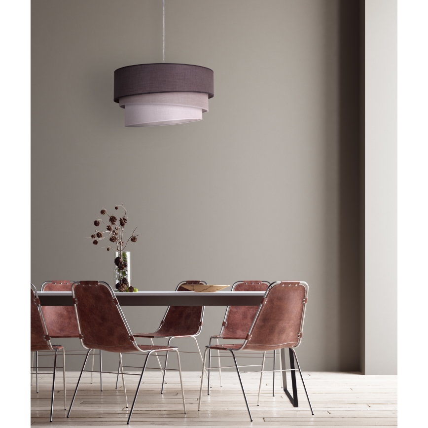 Duolla - Hanglamp aan een koord TRIO 1xE27/40W/230V diameter 45 cm antraciet/grijs/wit