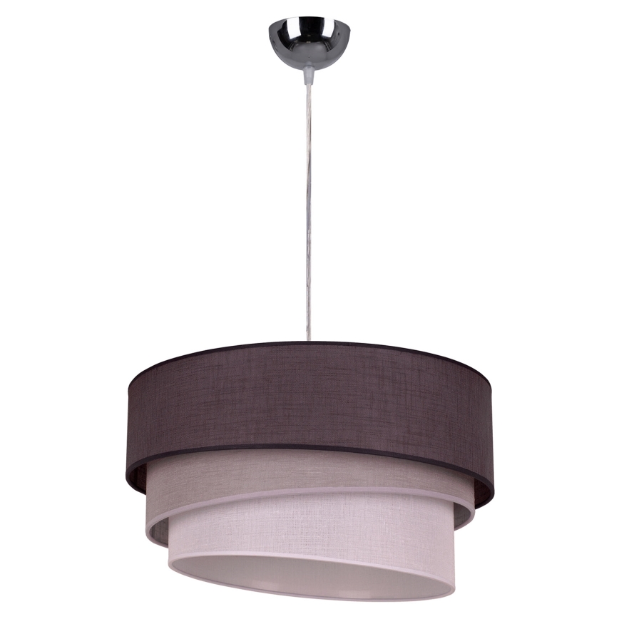 Duolla - Hanglamp aan een koord TRIO 1xE27/40W/230V diameter 45 cm antraciet/grijs/wit