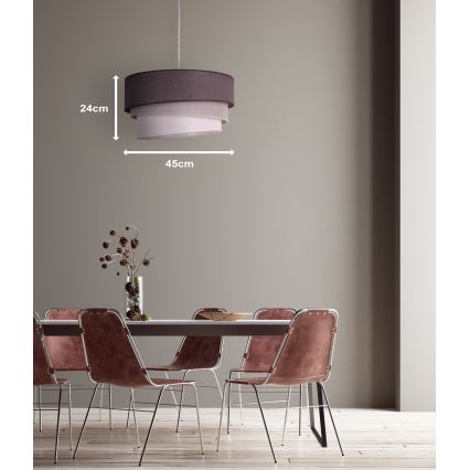 Duolla - Hanglamp aan een koord TRIO 1xE27/40W/230V diameter 45 cm antraciet/grijs/wit
