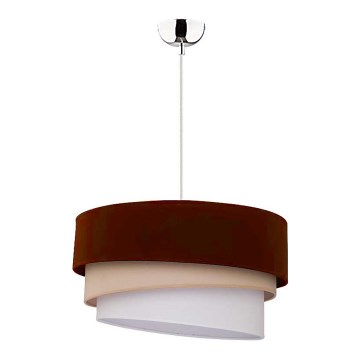 Duolla - Hanglamp aan een koord TRIO 1xE27/40W/230V diameter 45 cm bruin/beige/wit