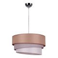 Duolla - Hanglamp aan een koord TRIO 1xE27/40W/230V diameter 45 cm bruin/grijs/zilver