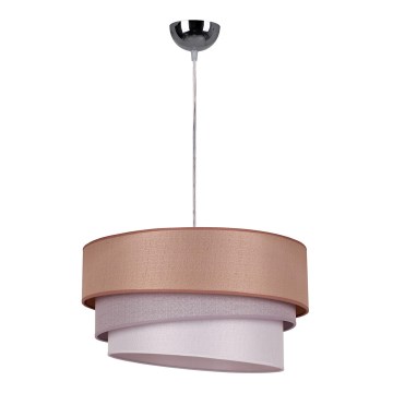 Duolla - Hanglamp aan een koord TRIO 1xE27/40W/230V diameter 45 cm bruin/grijs/zilver