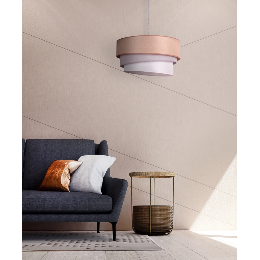 Duolla - Hanglamp aan een koord TRIO 1xE27/40W/230V diameter 45 cm bruin/grijs/zilver