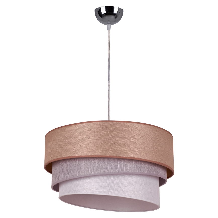 Duolla - Hanglamp aan een koord TRIO 1xE27/40W/230V diameter 45 cm bruin/grijs/zilver