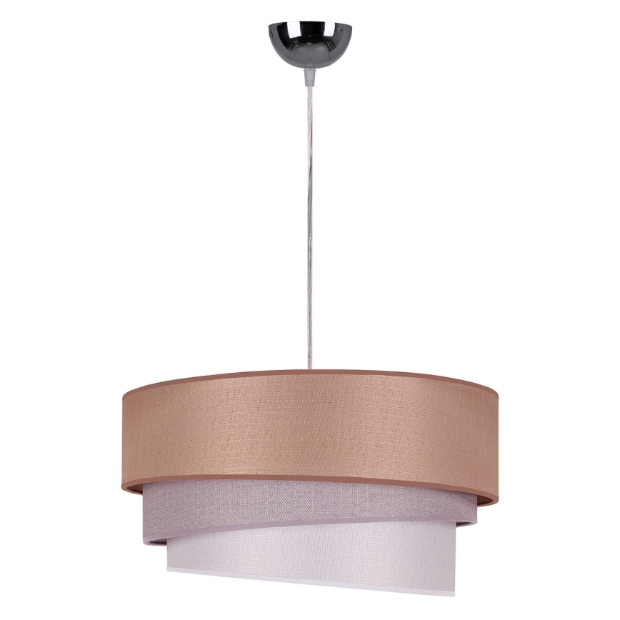 Duolla - Hanglamp aan een koord TRIO 1xE27/40W/230V diameter 45 cm bruin/grijs/zilver