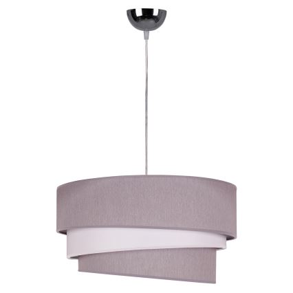 Duolla - Hanglamp aan een koord TRIO 1xE27/40W/230V diameter 45 cm grijs/wit