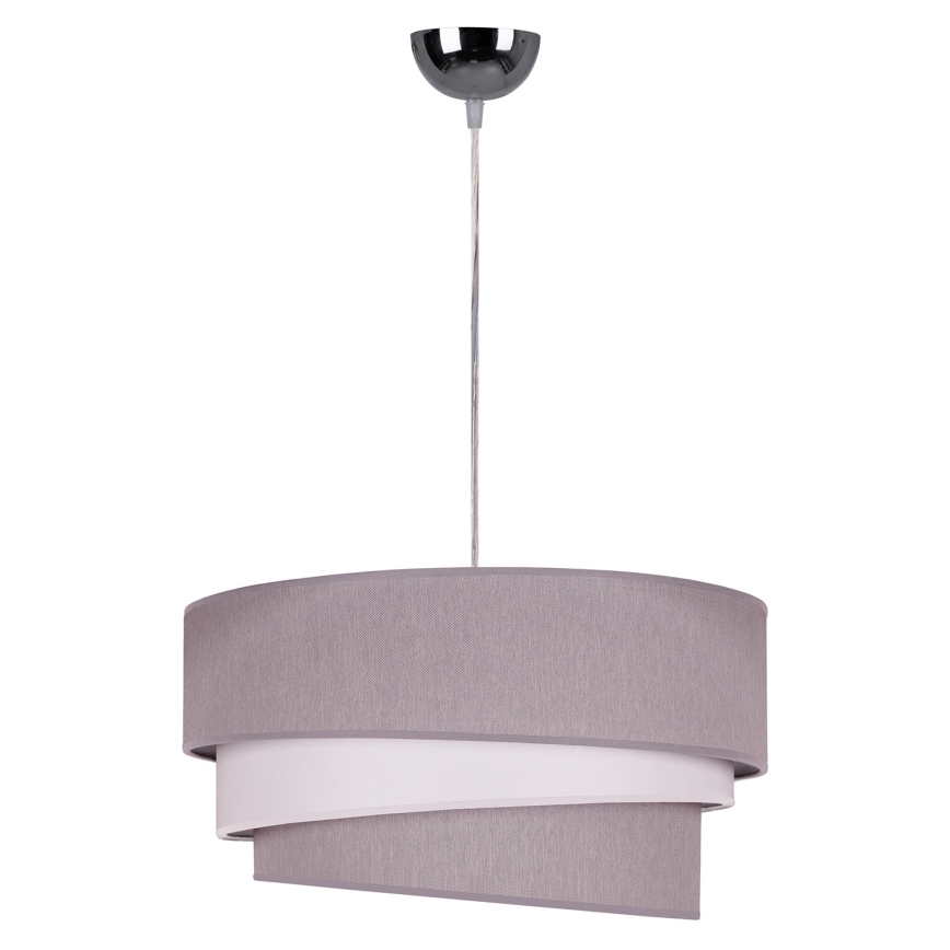 Duolla - Hanglamp aan een koord TRIO 1xE27/40W/230V diameter 45 cm grijs/wit