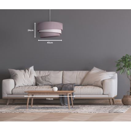 Duolla - Hanglamp aan een koord TRIO 1xE27/40W/230V diameter 45 cm grijs/wit