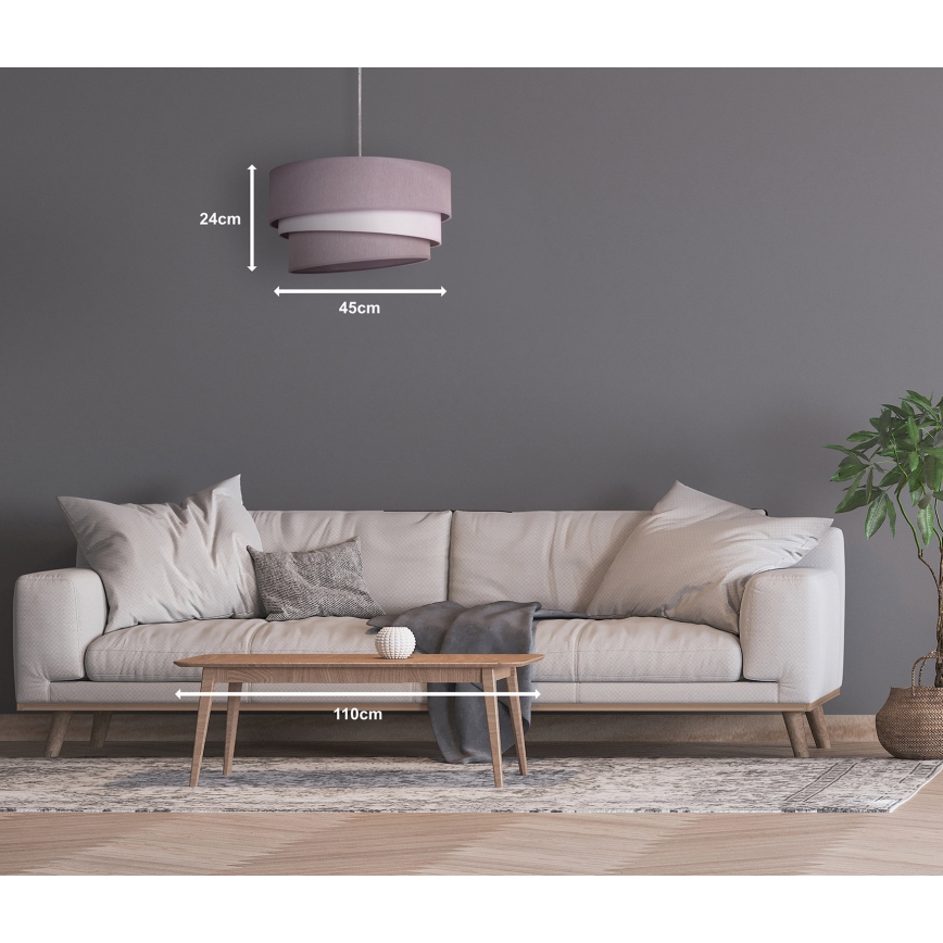 Duolla - Hanglamp aan een koord TRIO 1xE27/40W/230V diameter 45 cm grijs/wit