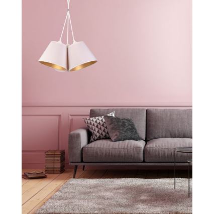 Duolla - Hanglamp aan een koord TWIGGY 3xE27/40W/230V diameter 60 cm wit