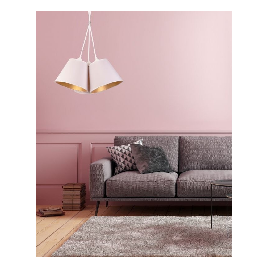 Duolla - Hanglamp aan een koord TWIGGY 3xE27/40W/230V diameter 60 cm wit