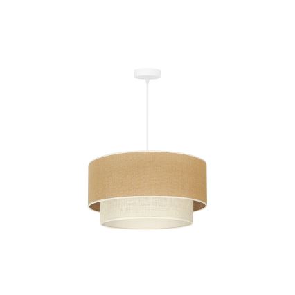 Duolla - Hanglamp aan een koord YUTE BOHO 1xE27/15W/230V diameter 45 cm bruin/crème