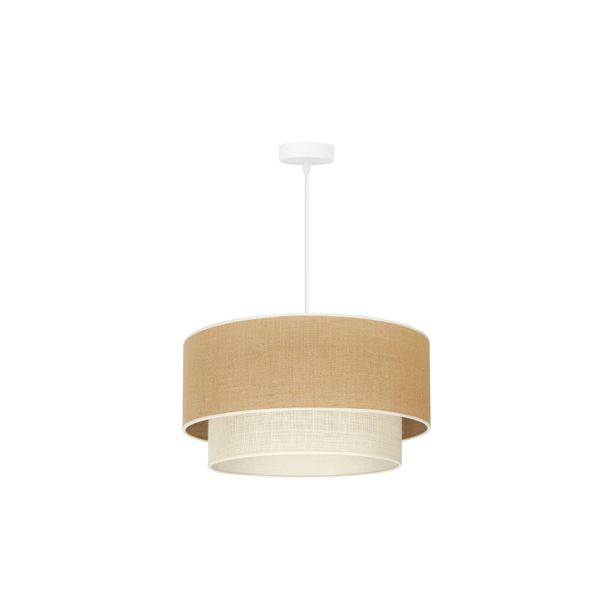 Duolla - Hanglamp aan een koord YUTE BOHO 1xE27/15W/230V diameter 45 cm bruin/crème