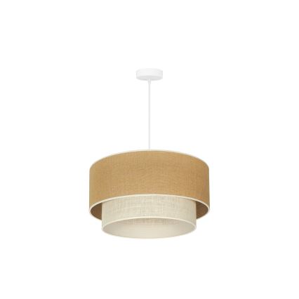 Duolla - Hanglamp aan een koord YUTE BOHO 1xE27/15W/230V diameter 45 cm bruin/crème
