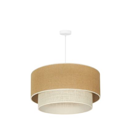 Duolla - Hanglamp aan een koord YUTE BOHO 3xE27/15W/230V diameter 60 cm bruin/crème