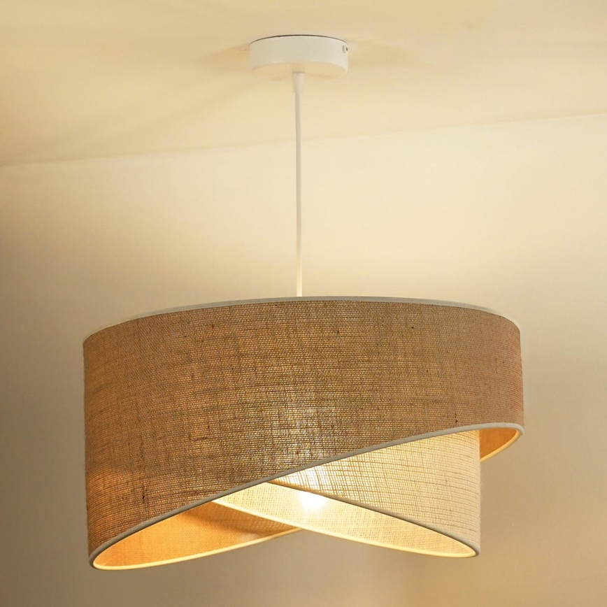 Duolla - Hanglamp aan een koord YUTE CELLO 1xE27/15W/230V diameter 45 cm bruin/grijs
