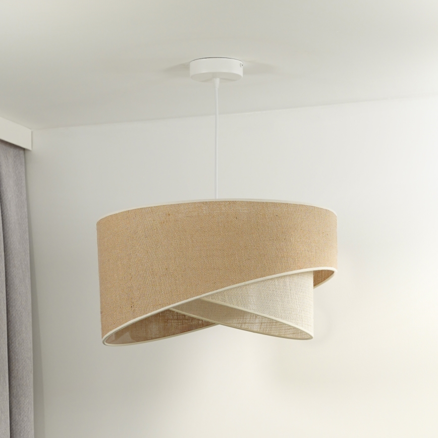 Duolla - Hanglamp aan een koord YUTE CELLO 1xE27/15W/230V diameter 45 cm bruin/grijs