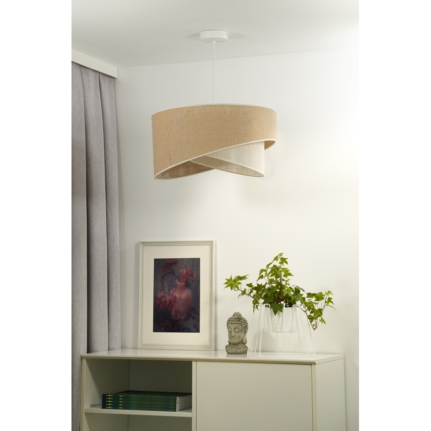 Duolla - Hanglamp aan een koord YUTE CELLO 1xE27/15W/230V diameter 45 cm bruin/grijs