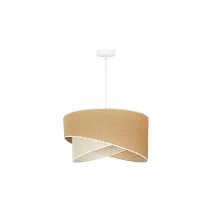 Duolla - Hanglamp aan een koord YUTE CELLO 1xE27/15W/230V diameter 45 cm bruin/grijs