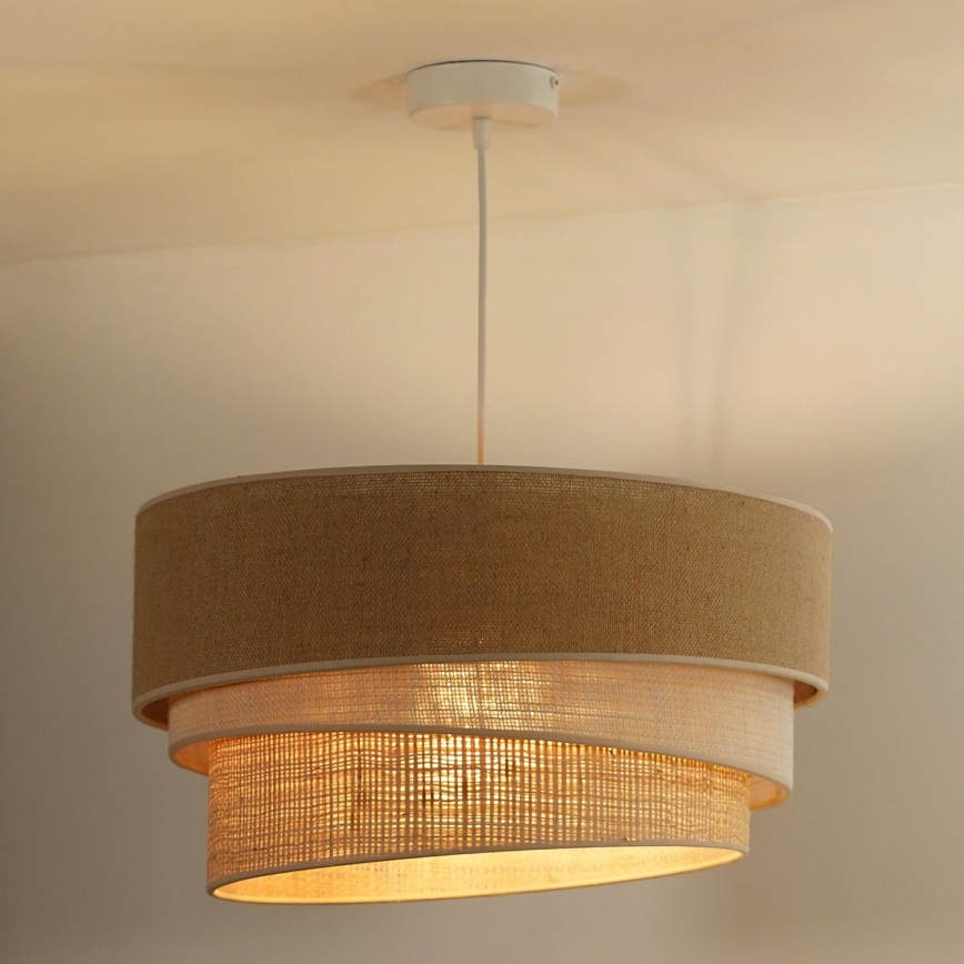 Duolla - Hanglamp aan een koord YUTE TRIO 1xE27/15W/230V diameter 45 cm bruin/grijs/beige