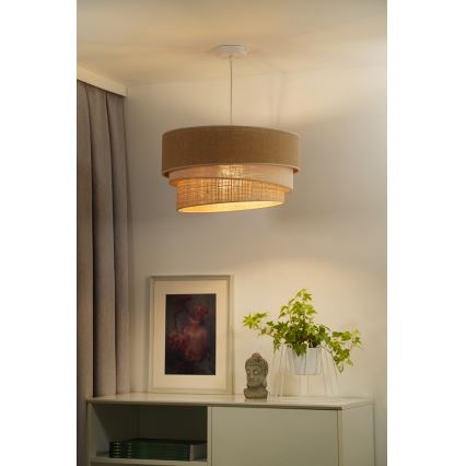 Duolla - Hanglamp aan een koord YUTE TRIO 1xE27/15W/230V diameter 45 cm bruin/grijs/beige