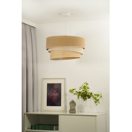 Duolla - Hanglamp aan een koord YUTE TRIO 1xE27/15W/230V diameter 45 cm bruin/grijs/beige