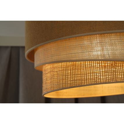 Duolla - Hanglamp aan een koord YUTE TRIO 1xE27/15W/230V diameter 45 cm bruin/grijs/beige