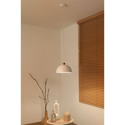 Duolla - Hanglamp aan kabel IRONLINE 1xE27/15W/230V Ø 27 cm wit/koper