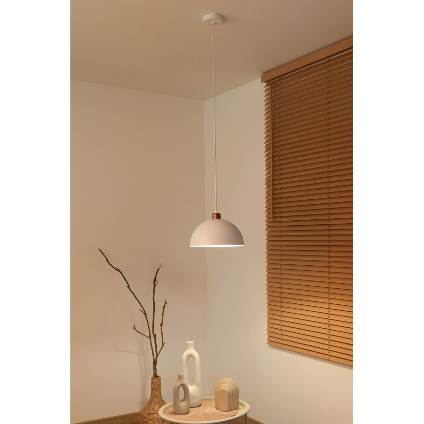 Duolla - Hanglamp aan kabel IRONLINE 1xE27/15W/230V Ø 27 cm wit/koper