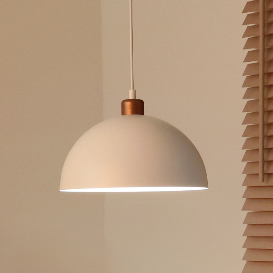Duolla - Hanglamp aan kabel IRONLINE 1xE27/15W/230V Ø 27 cm wit/koper