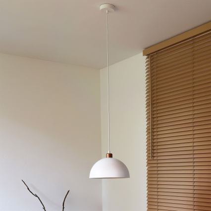 Duolla - Hanglamp aan kabel IRONLINE 1xE27/15W/230V Ø 27 cm wit/koper