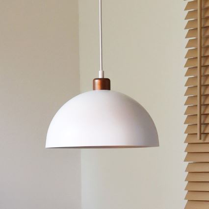 Duolla - Hanglamp aan kabel IRONLINE 1xE27/15W/230V Ø 27 cm wit/koper