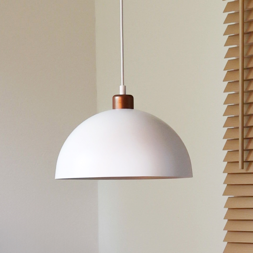 Duolla - Hanglamp aan kabel IRONLINE 1xE27/15W/230V Ø 27 cm wit/koper