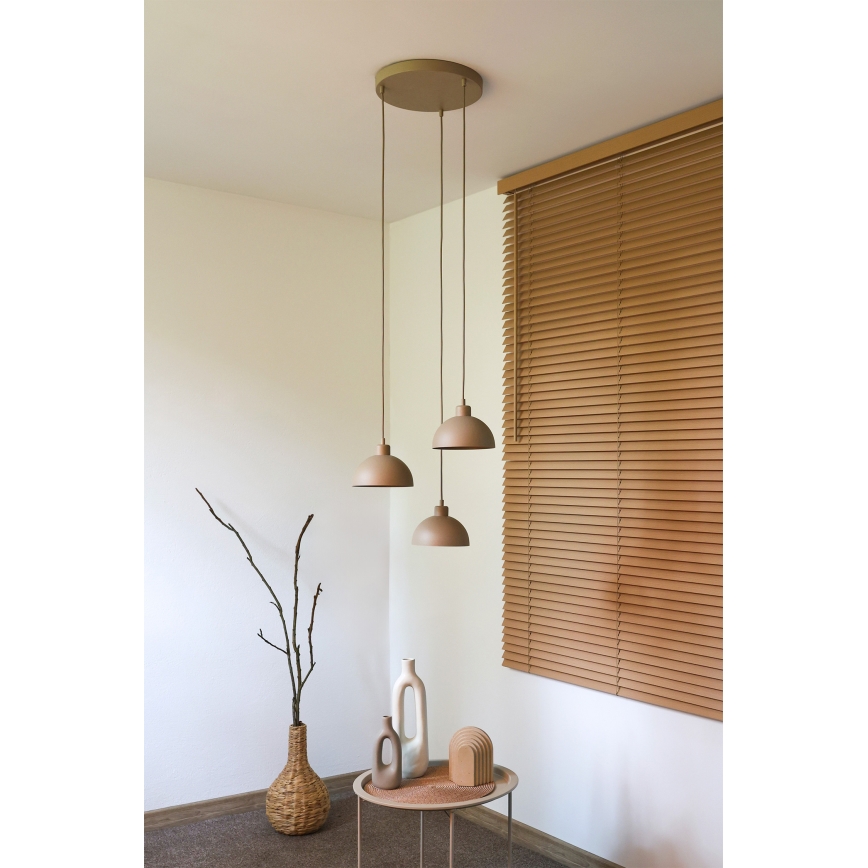 Duolla - Hanglamp aan kabel IRONLINE 3xE27/15W/230V beige