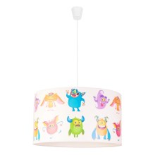 Duolla - Hanglamp aan koord voor kinderkamer met trollen PRINT M 1x E27 / 40W / 230V