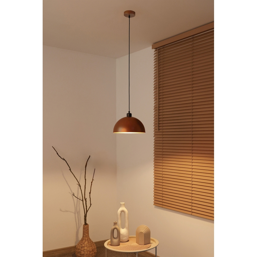Duolla - Hanglamp aan snoer IRONLINE 1xE27/15W/230V Ø 27 cm koper/zwart