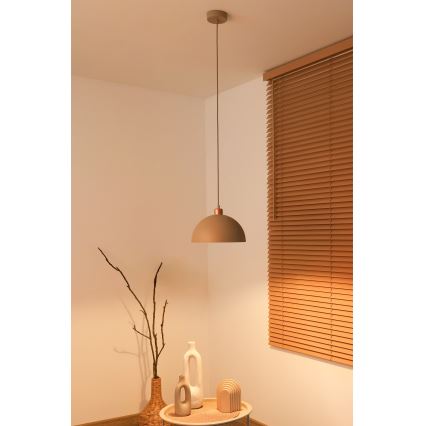 Duolla - Hanglamp met kabel IRONLINE 1xE27/15W/230V Ø 27 cm beige/koper